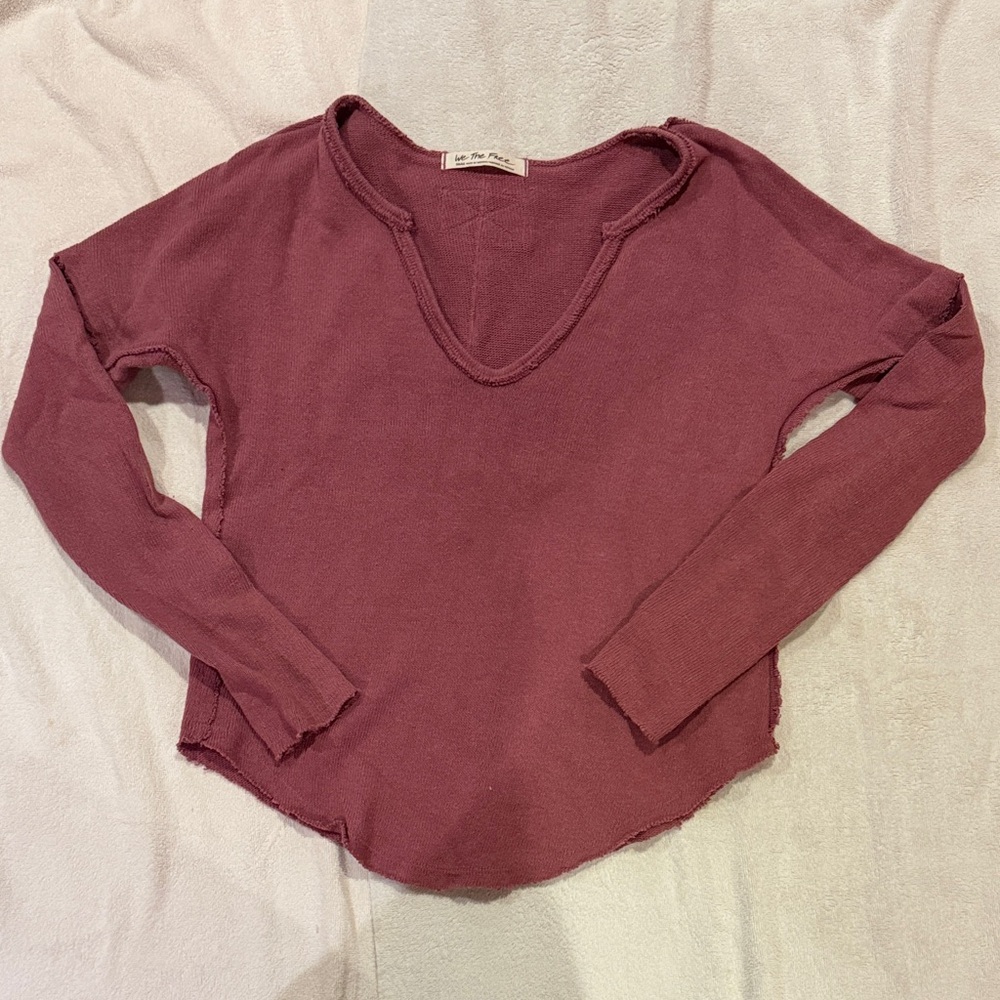 Free People Dusty Rose Long Sleeve Top